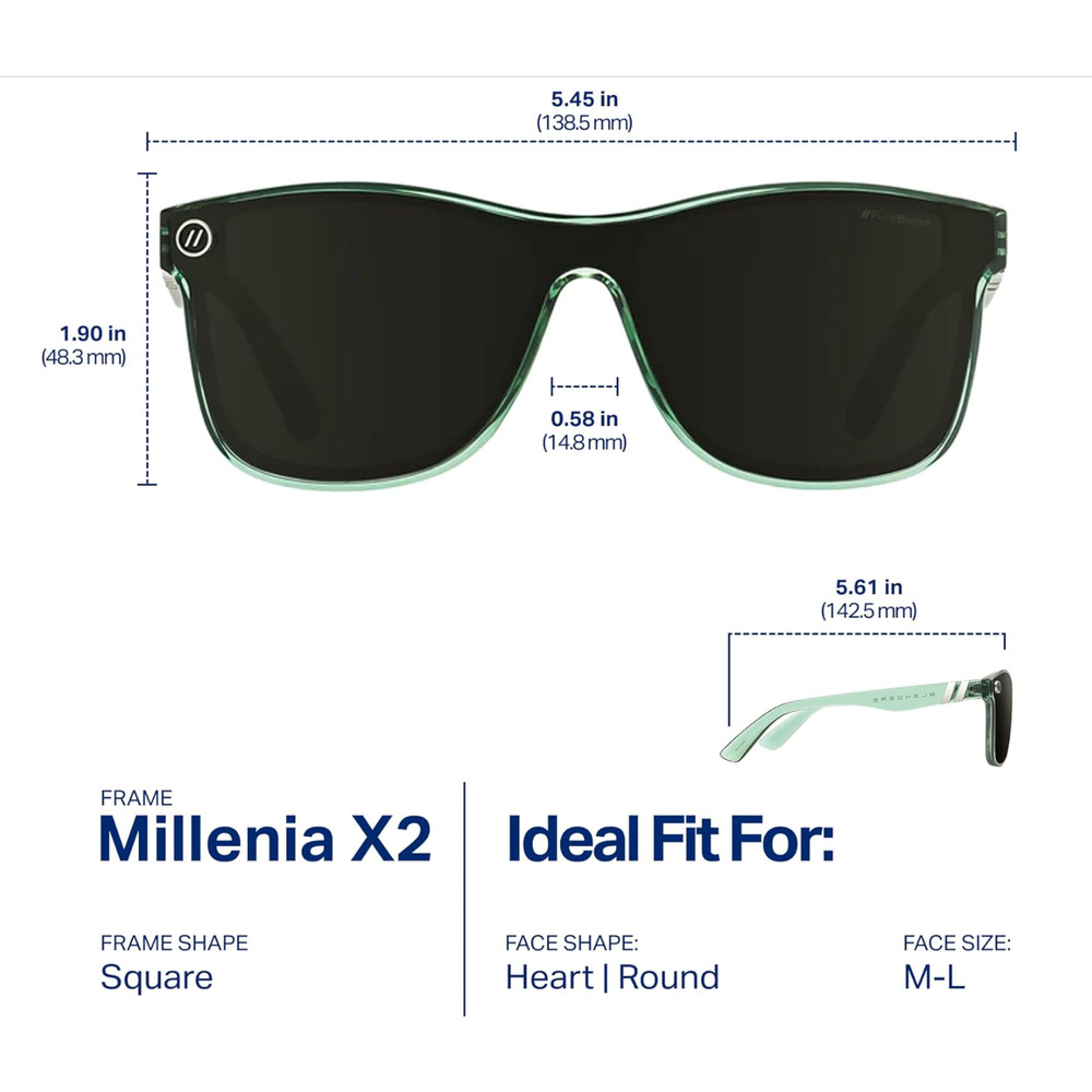 Blenders Eyewear Millenia X2 – Polarized Sunglasses – 100% UV Protection sage - Picture 8 of 12